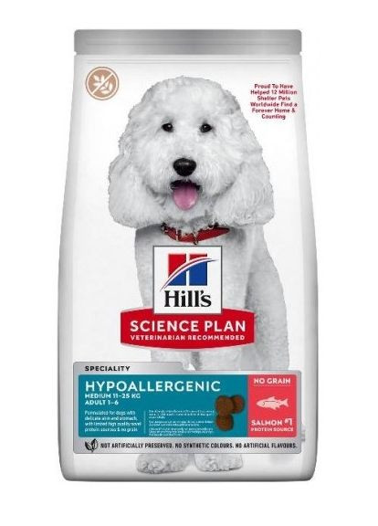 Сухой корм SP Can Adult Hypoallergenic для взрослых собак средних пород, беззерновой с лососем 1.5 кг Hill's (315764317)