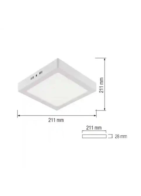Світильник накладний стельовий LED (квадрат) "ARINA-18" 18W 6400К (денне світло), білий Horoz Electric (379927584)