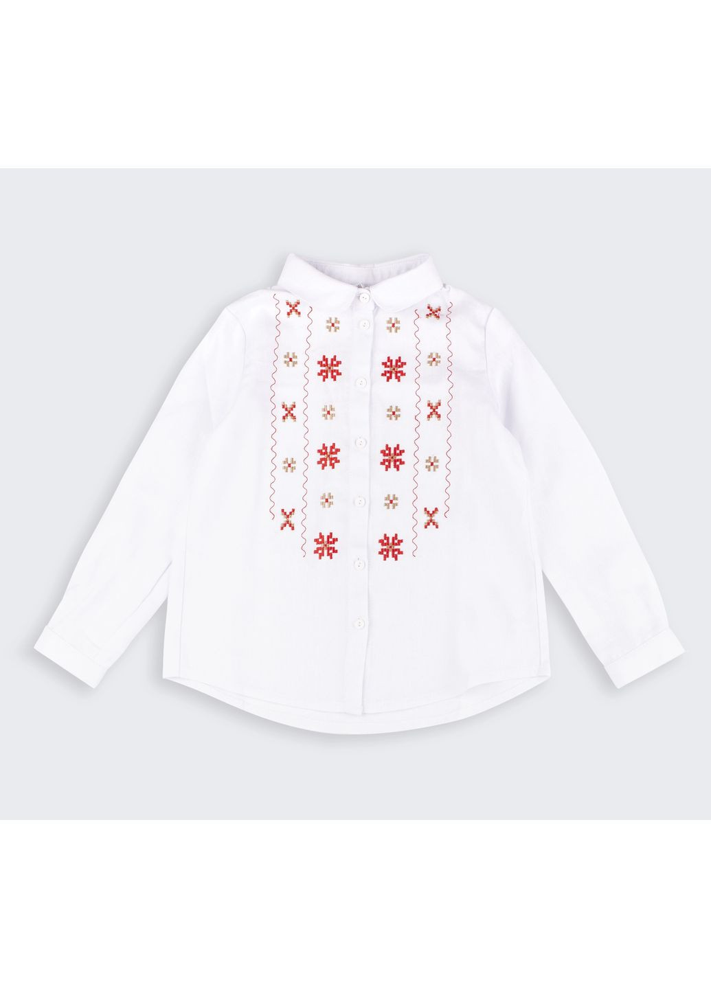 Белая детская вышиванка льняная для девочки Бембі лен (355169267)