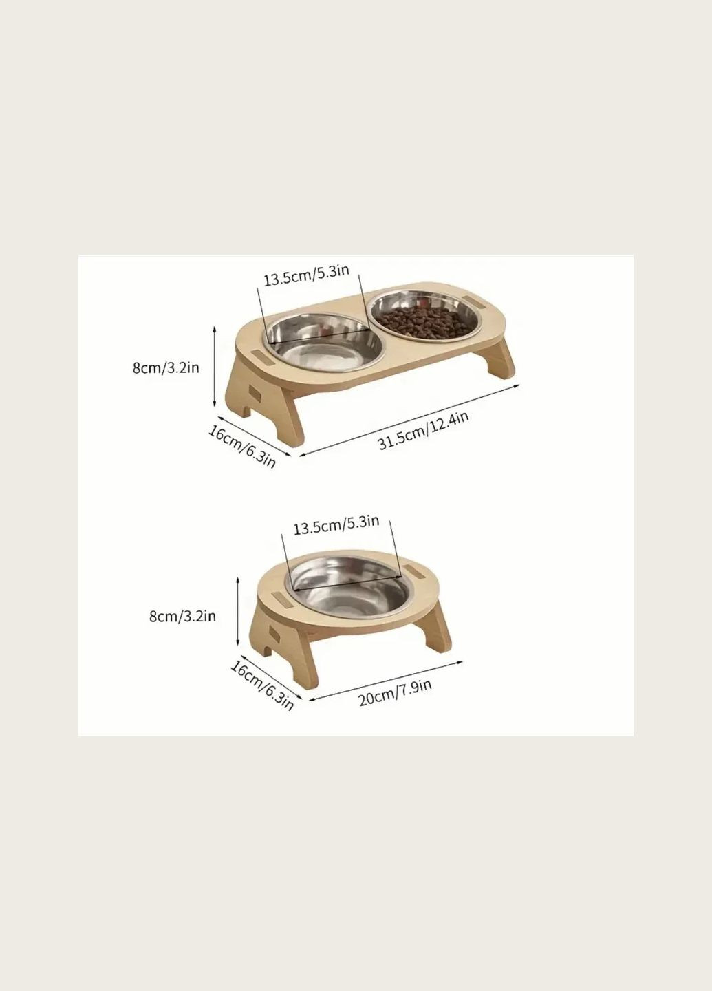 КІТ-ПЕС Миски на підставці | Миска-годівниця металева для котів кошенят XS — 2 миски Kia (368828519)