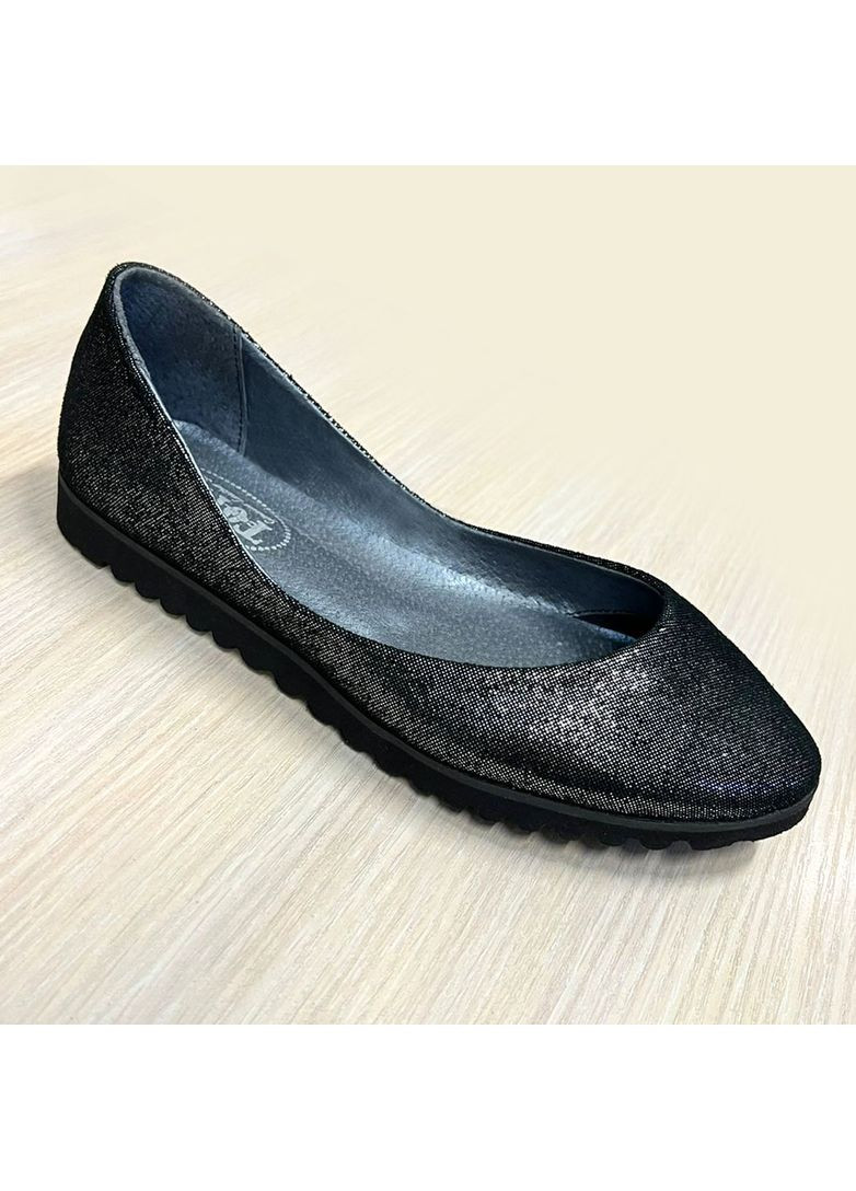 Женские балетки женские . TOPAS | графитовые без декора натуральная кожа (359403294)