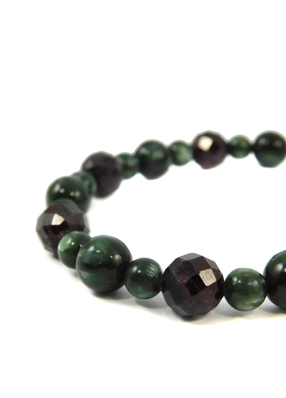 Браслет "Аристократія" Серафініт, Гранат, срібло 16 Fursa fashion (322568574)