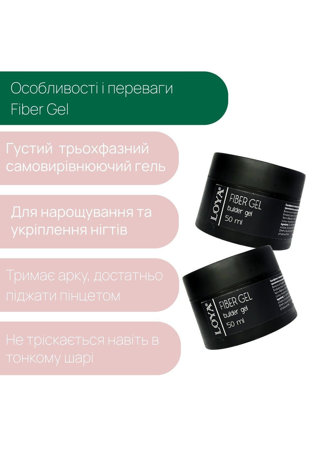Камуфлирующий гель с файбергласом бежевый Fibergel 15 мл TPO-free Loya (365061623)