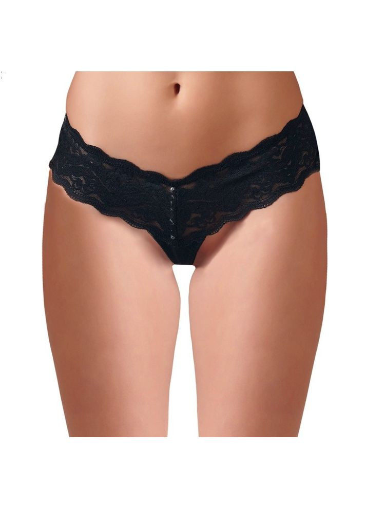 Чорні мереживні трусики з перловою ниткою Cottelli "Paola" L Cottelli Collection (302968541)