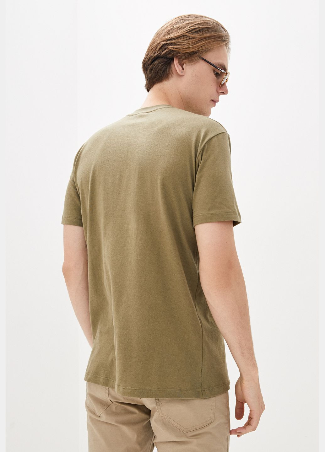 Оливкова футболка чоловіча базова з коротким рукавом Роза