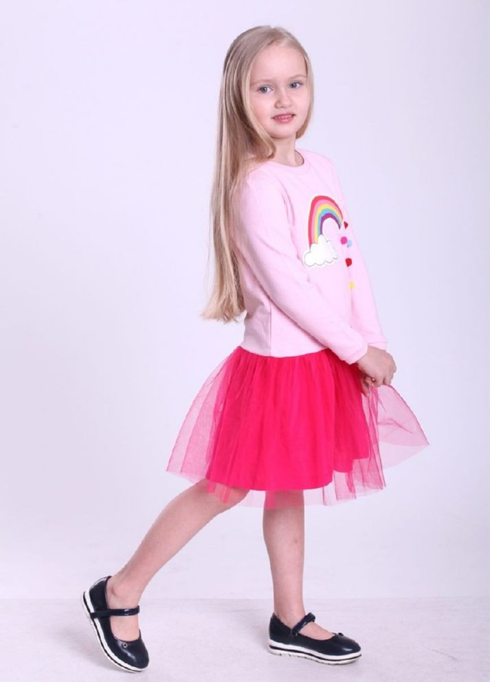 Розовое платье для девочки радуга р.98 тм Vidoli (307167271)