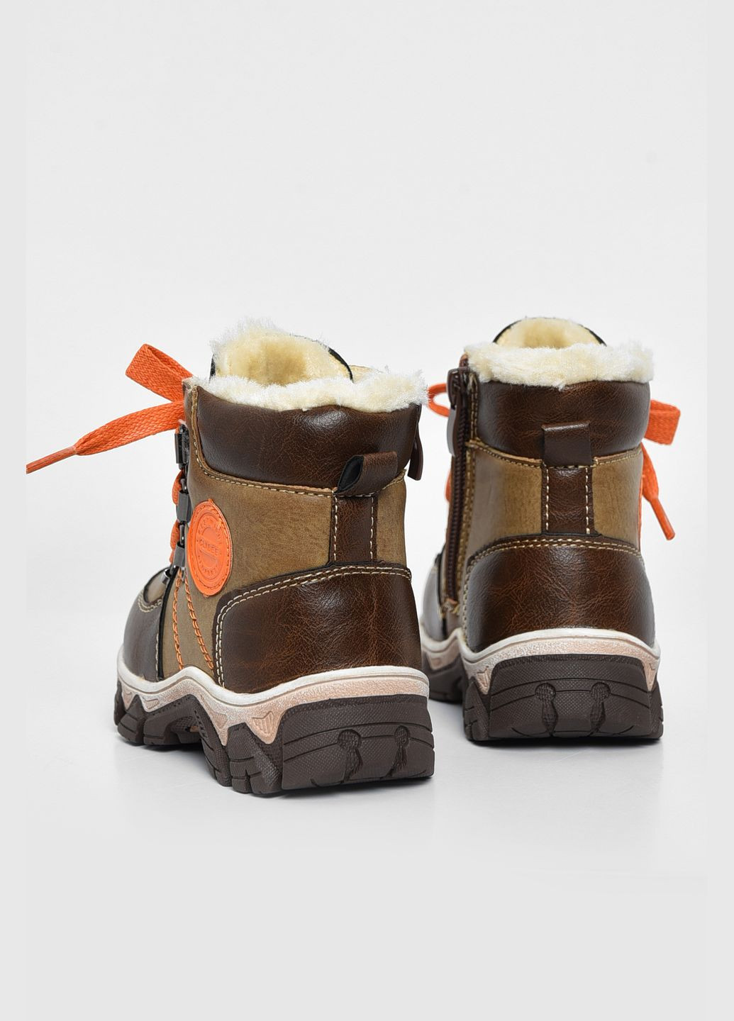 Коричневые кэжуал зимние ботинки детские зима коричневого цвета Let's Shop