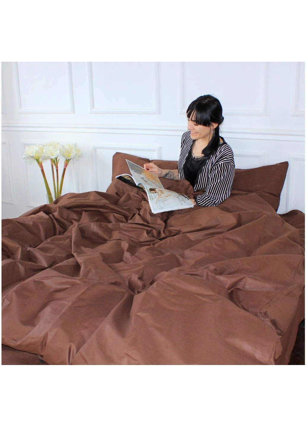 Постільна білизна (ek37531) Mirson Ranforce Elite 19-1217 Chocolate perla 160х220 (392387449)