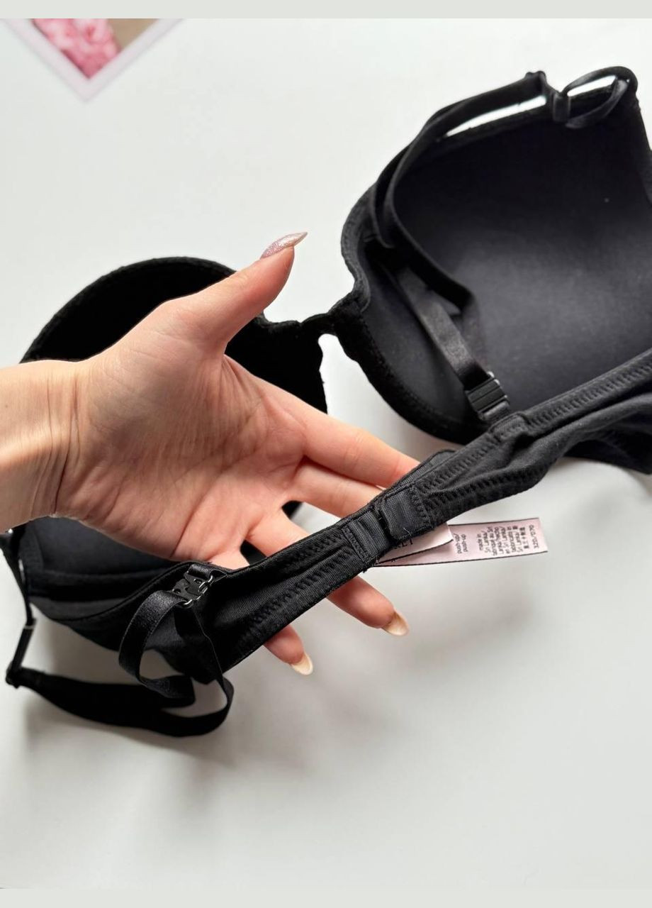 Чёрный бюстгальтер с пуш-ап pink черный Victoria's Secret