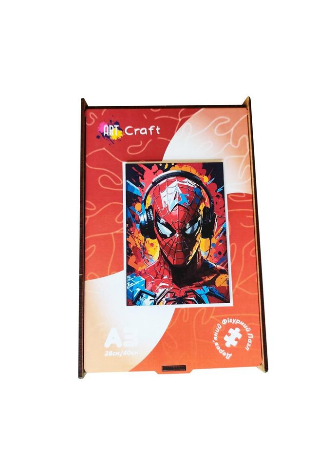 Фігурний пазл з дерева "Людина-павук" PZ003-A3W-AC 180-250 деталей, А3 з мішечком та стрічкою Art Craft (372495076)