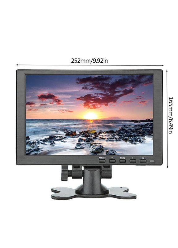 Монітор екран портативний 10'' для авто / відеоспостереження / ПК / моніторинг / HDMI, VGA, RCA, AV, USB / 12В No Brand (322567835)