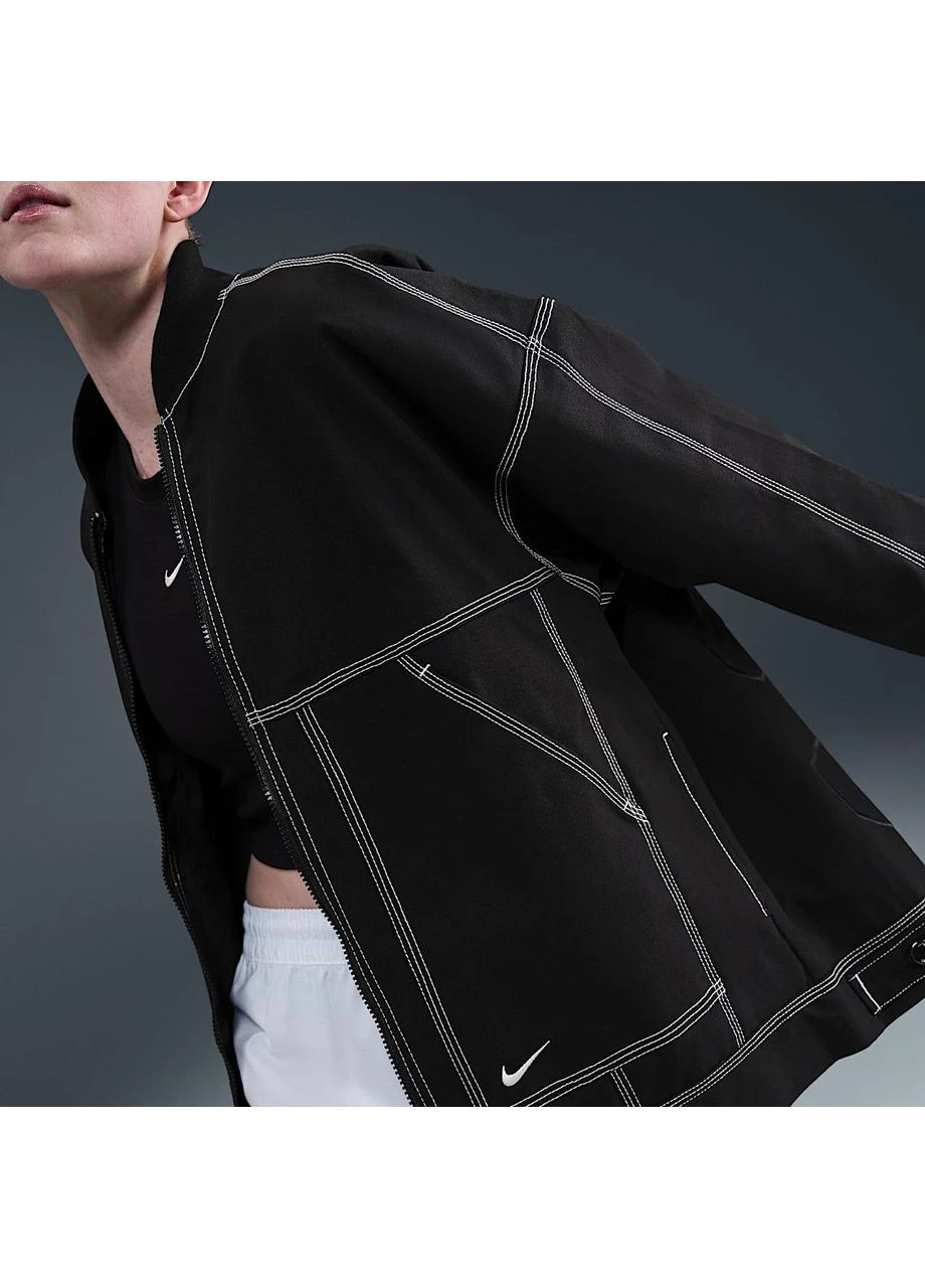 Комбинированная демисезонная куртка sportswear womens oversized graphic cargo jacket black/white ib2037-010 Nike