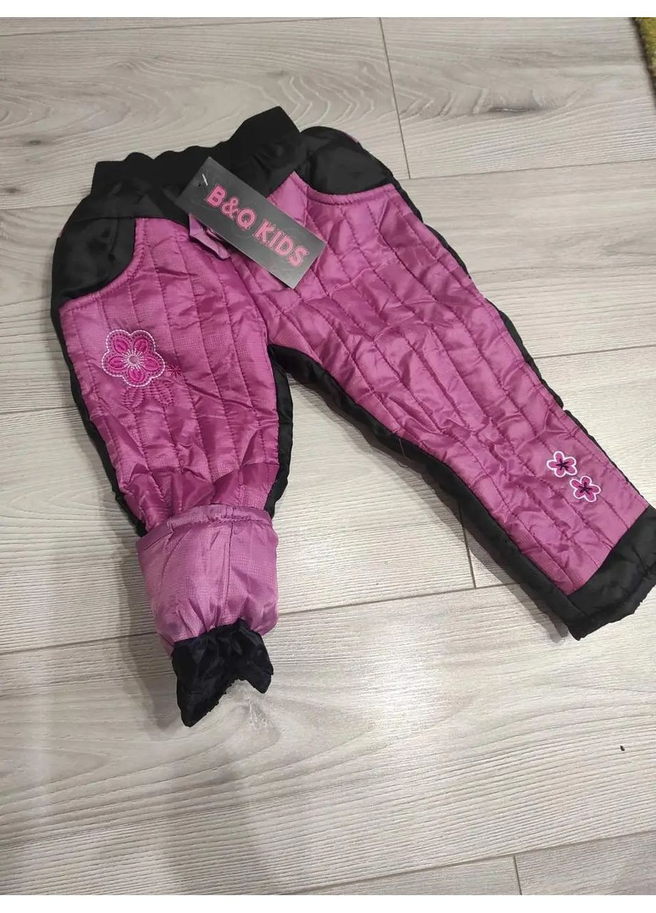 Дитячі зимові утеплені штани для дівчинки з плащової тканини з вишивкою No Brand (363553239)