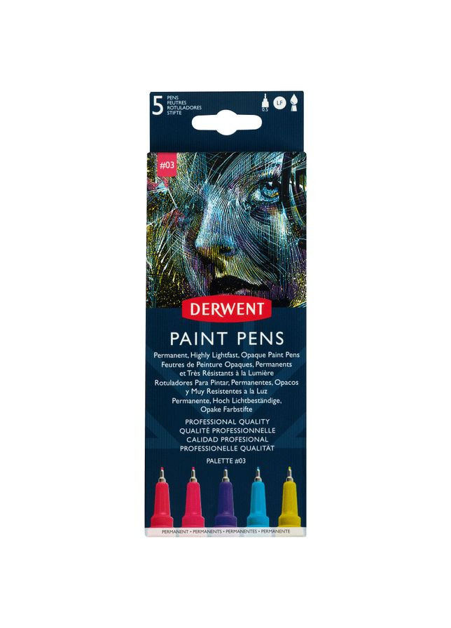Набор цветных ручек PAINT PEN PALETTE №3 5шт Derwent (362578209)