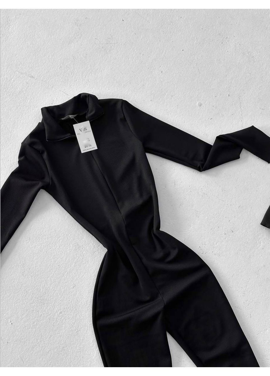 Комбинезон женский с утеплением. No Brand комбинезон-брюки чёрный кэжуал трикотаж