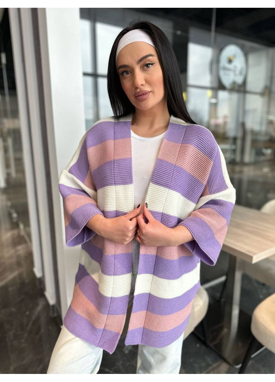 Жіночий кардиган з широкими смугами No Brand (368668633)