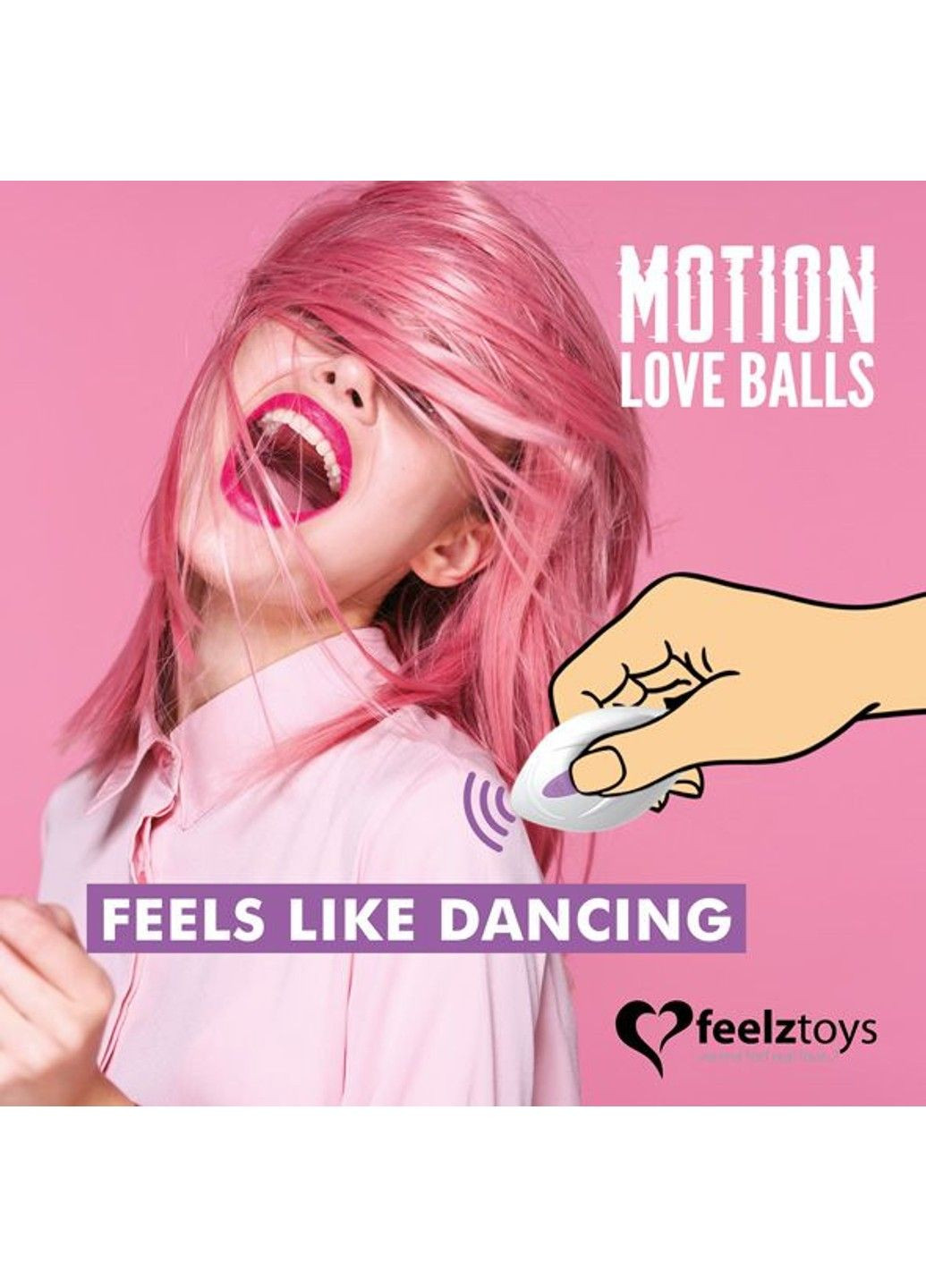 Вагинальные шарики с жемчужным массажем Motion Love Balls Foxy с пультом ДУ, 7 режимов FeelzToys (292786758)