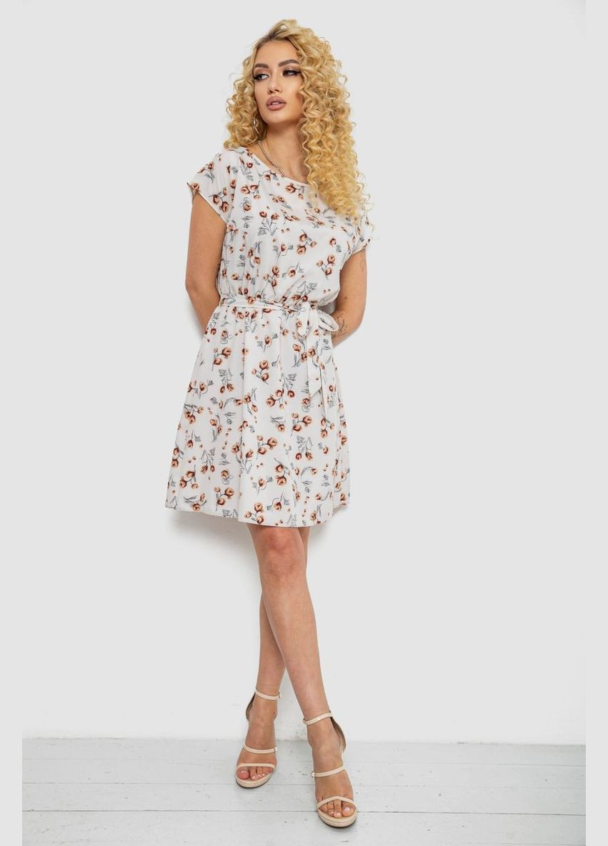 Сіро-бежева кежуал сукня з принтом Ager