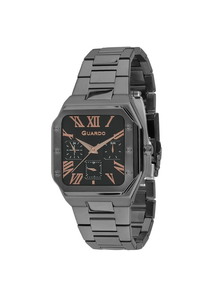 Мужские часы из нержавеющей стали черные кварцевые для повседневного использования стильные часы ProDobro (367264644)