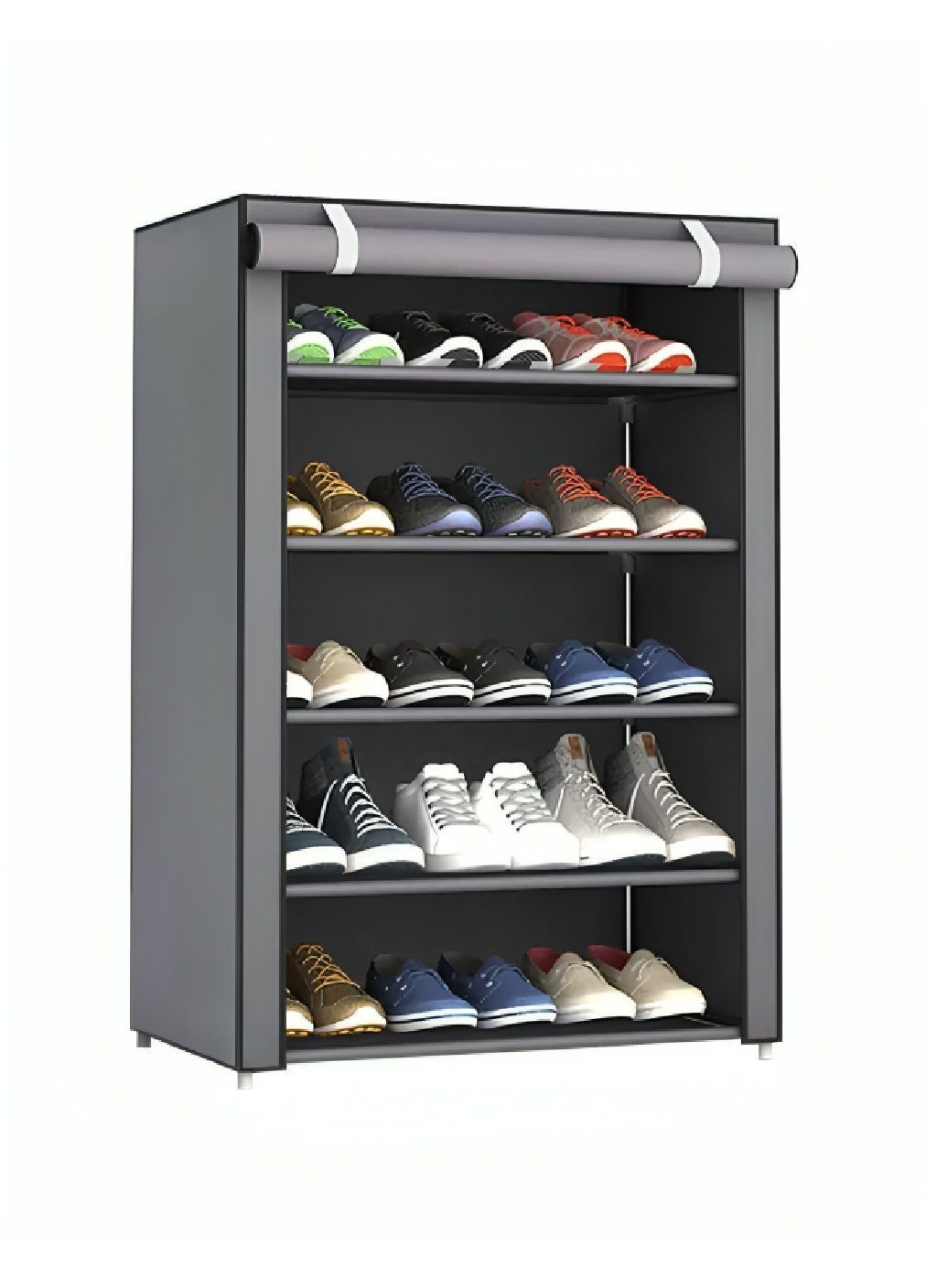 Текстильный складной шкаф комод с металлическим каркасом полками для хранения обуви 90×60×30 см 5 полок (481631-Prob) Unbranded (364233665)