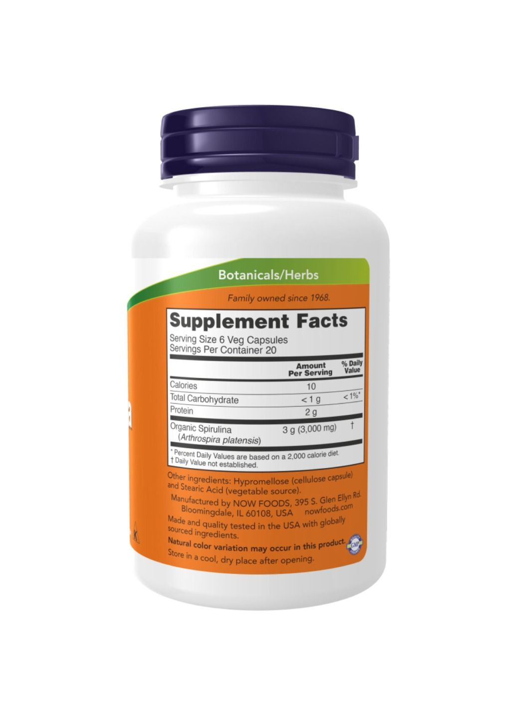 Добавка Spirulina 500 mg - 120 vcaps Now Foods (295376846)