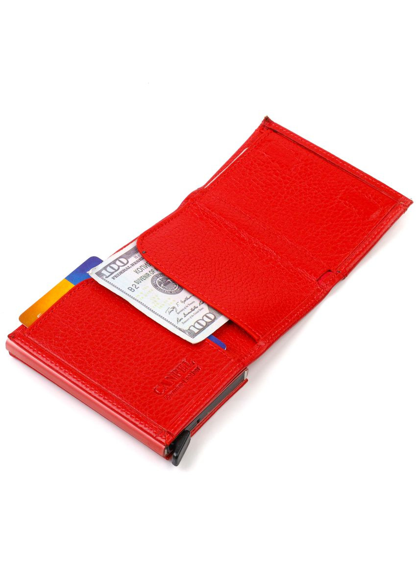 Жіночий картхолдер з автоматичним механізмом для карт та грошей з натуральної шкіри червоний (sku_21933) No Brand (330012907)