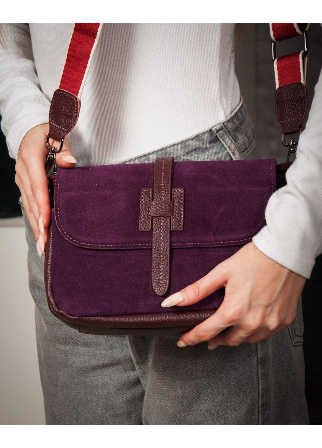 Женская замшевая сумка 77003 red Alex Rai (366092207)