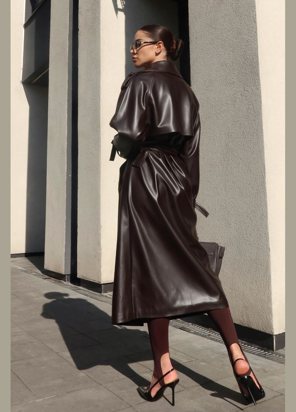 Коричневые демисезонные лосины со штрипками шоколадного цвета Jadone Fashion