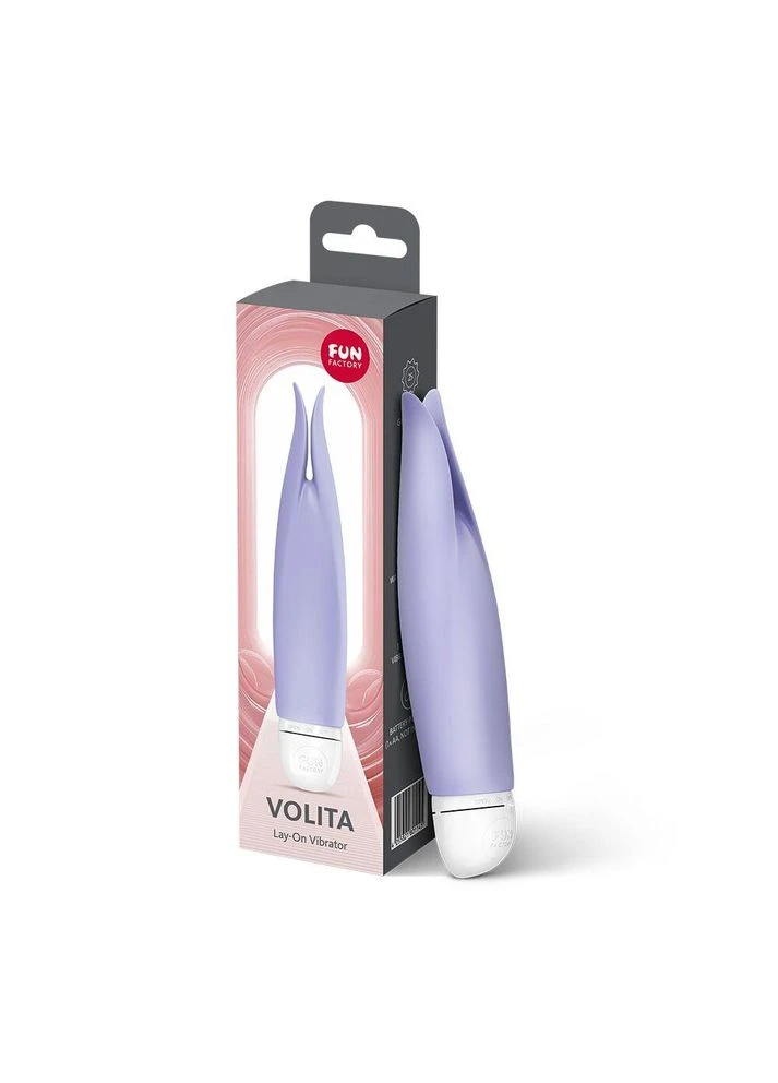 Вібратор з пелюстками VOLITA purple, компактний, дуже тихий, на батарейках Fun Factory (387888979)