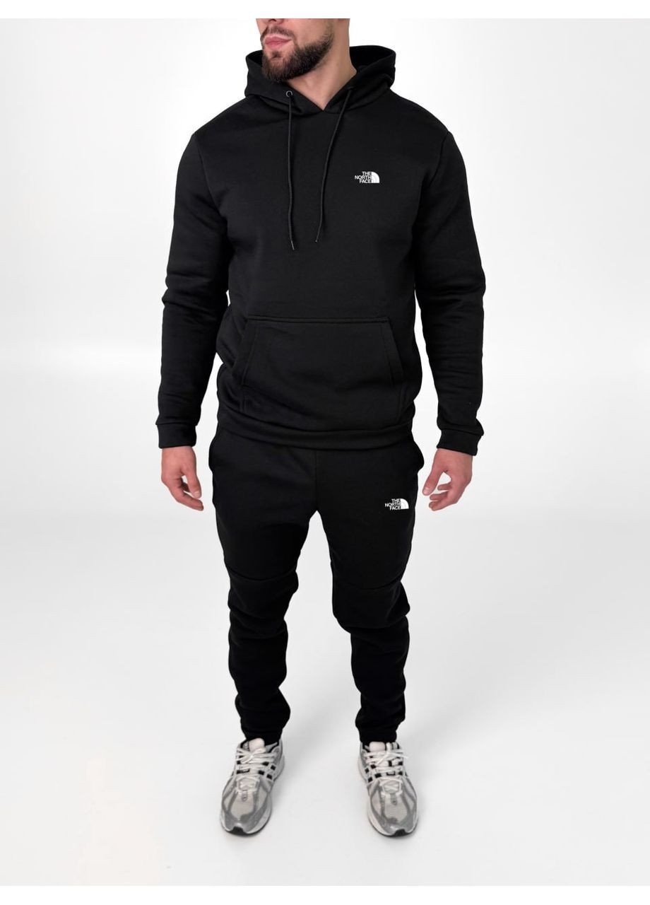Зимний спортивный костюм с начесом черный худые + черные брюки Vakko (365716599)