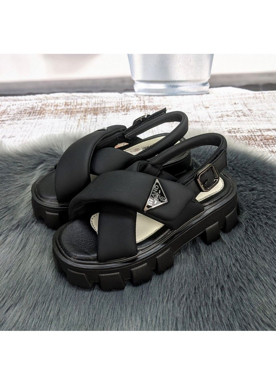 Черные босоножки подростковые для девочки Jong Golf