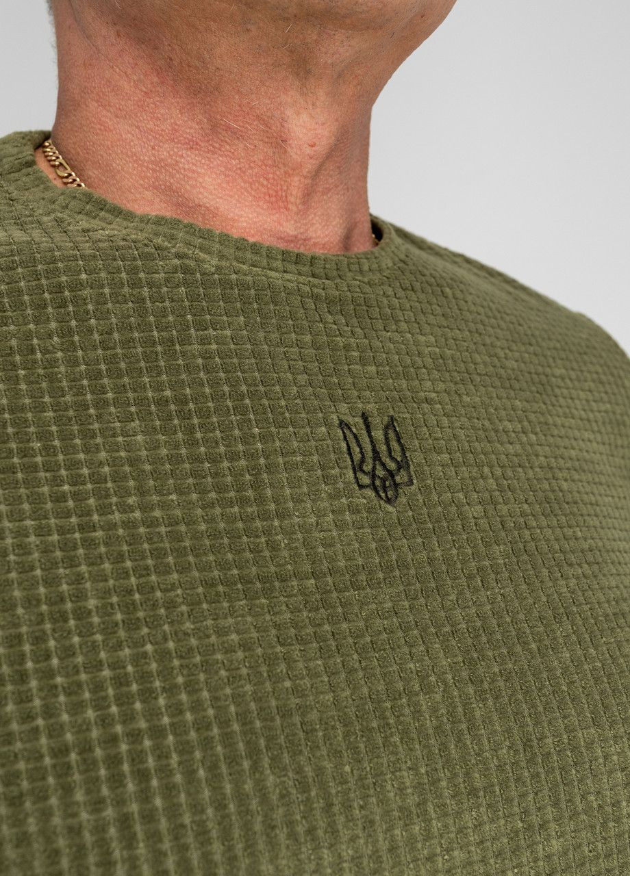 Лонгслів чоловічий військовий з тризубом/гербом (хакі) GorLin (307054447)