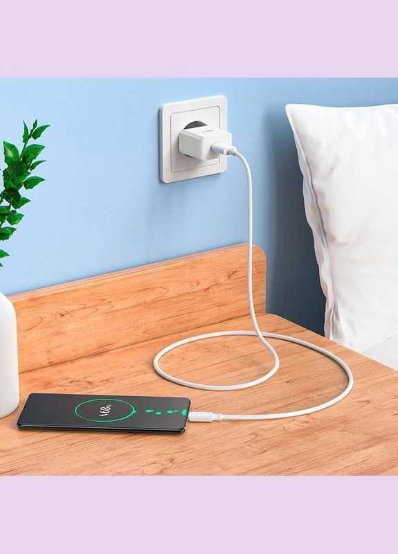 Адаптер мережевий Leisure Micro USB Cable single port charger C106A комплект зарядний білий Hoco (279554542)
