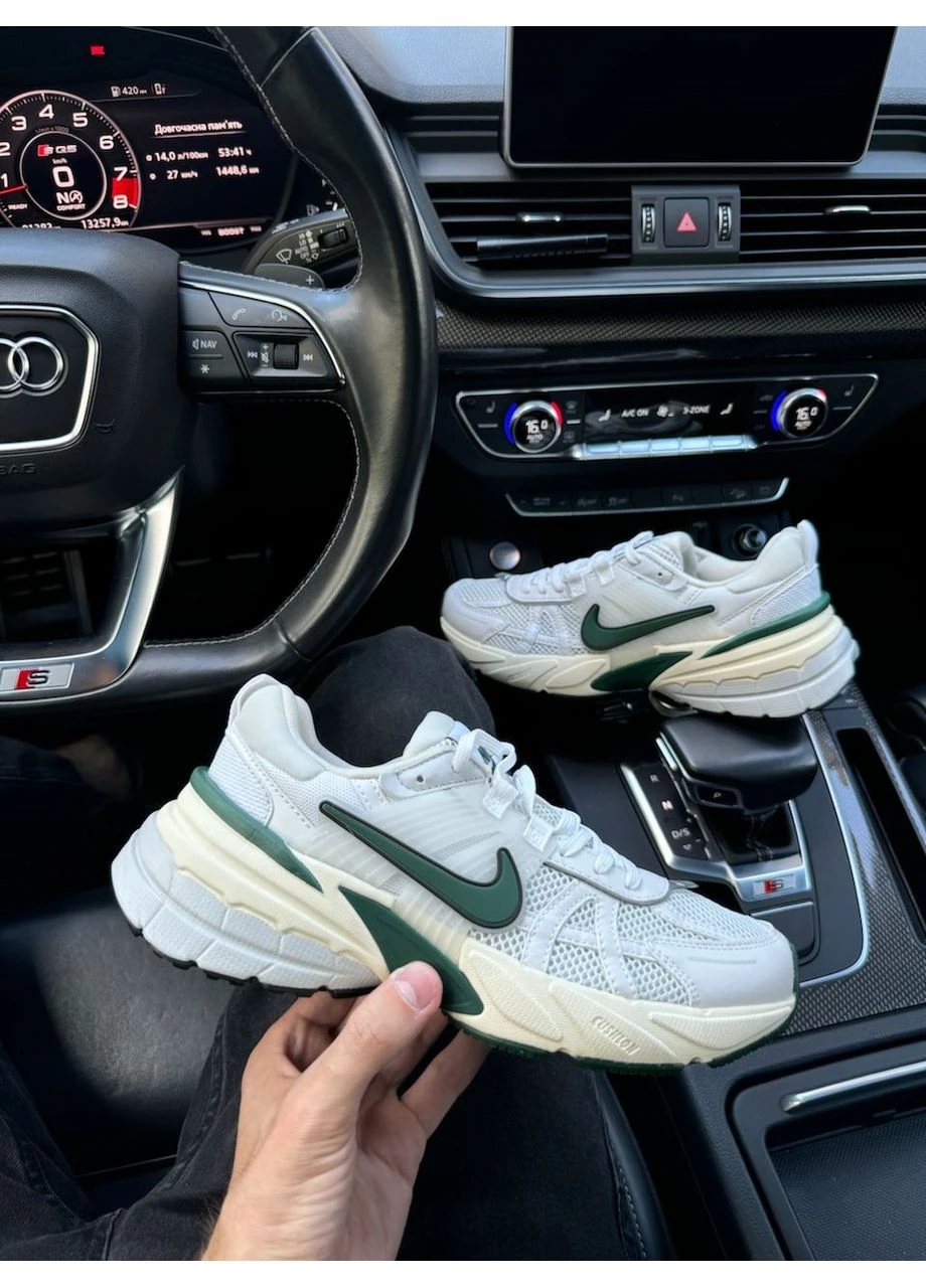 Білі кросівки чоловічі nike runtekk white/green найк рантек білі демісезон No Brand