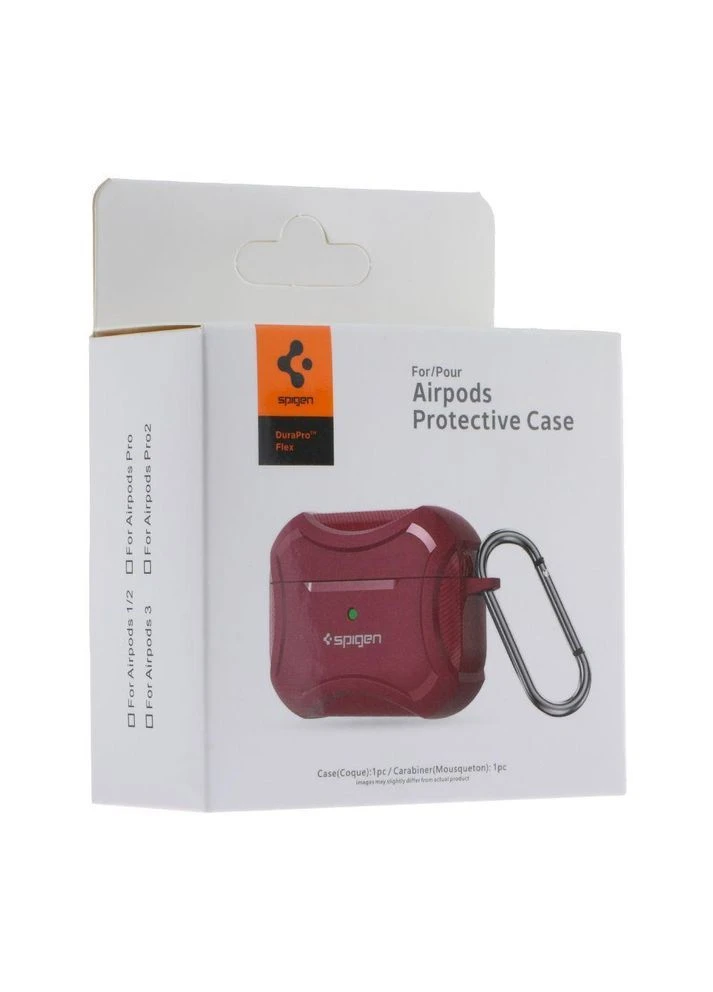 Футляр TPU Spigen DuraPro Flex with Hook для Airpods 1/2 Bordo No Brand (391211900)