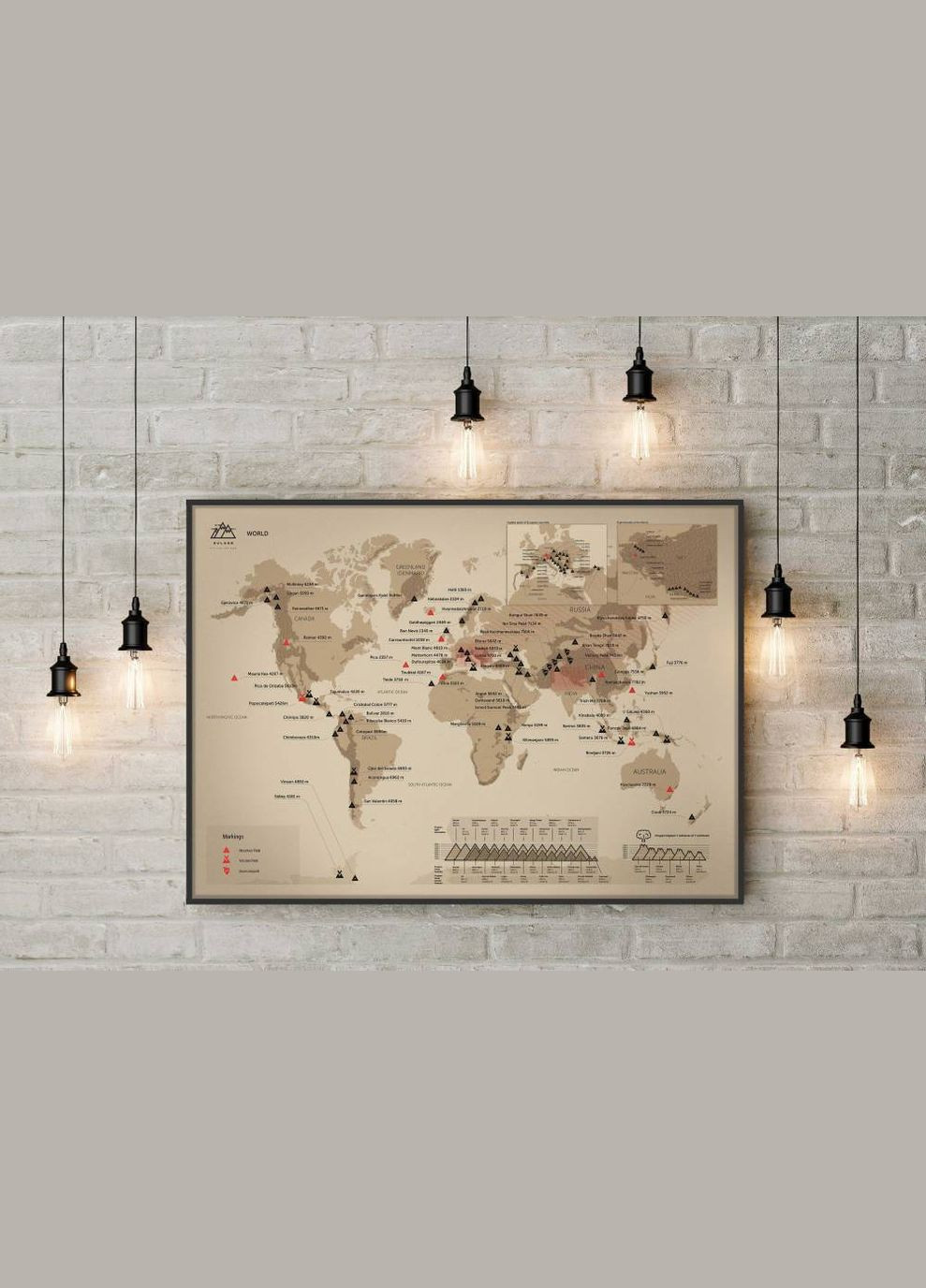 Скретч-карта горных вершин "World" (KUL-WORLD) BeriDari (268034975)