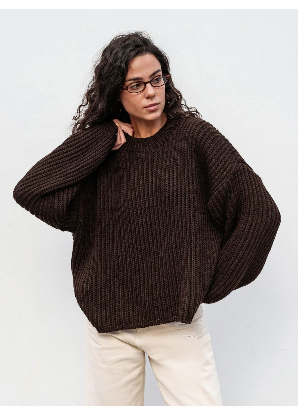 Темно-коричневий зимовий светр Romashka Кентуккі