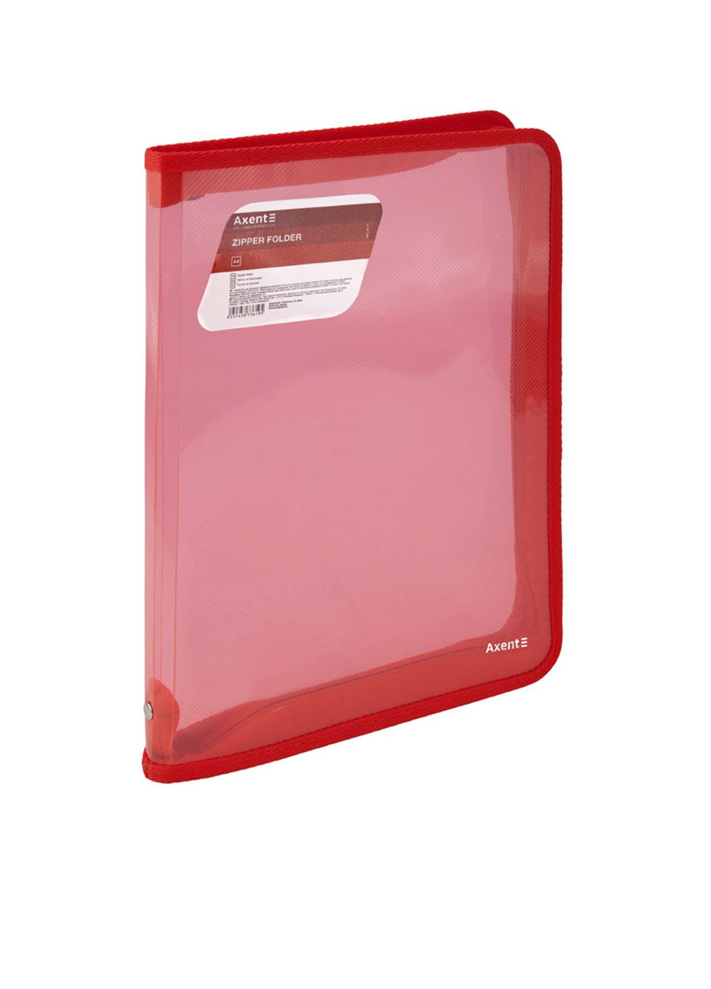 Папка объемная на молнии А4 цвет красный CB-00256740 Axent (314890964)