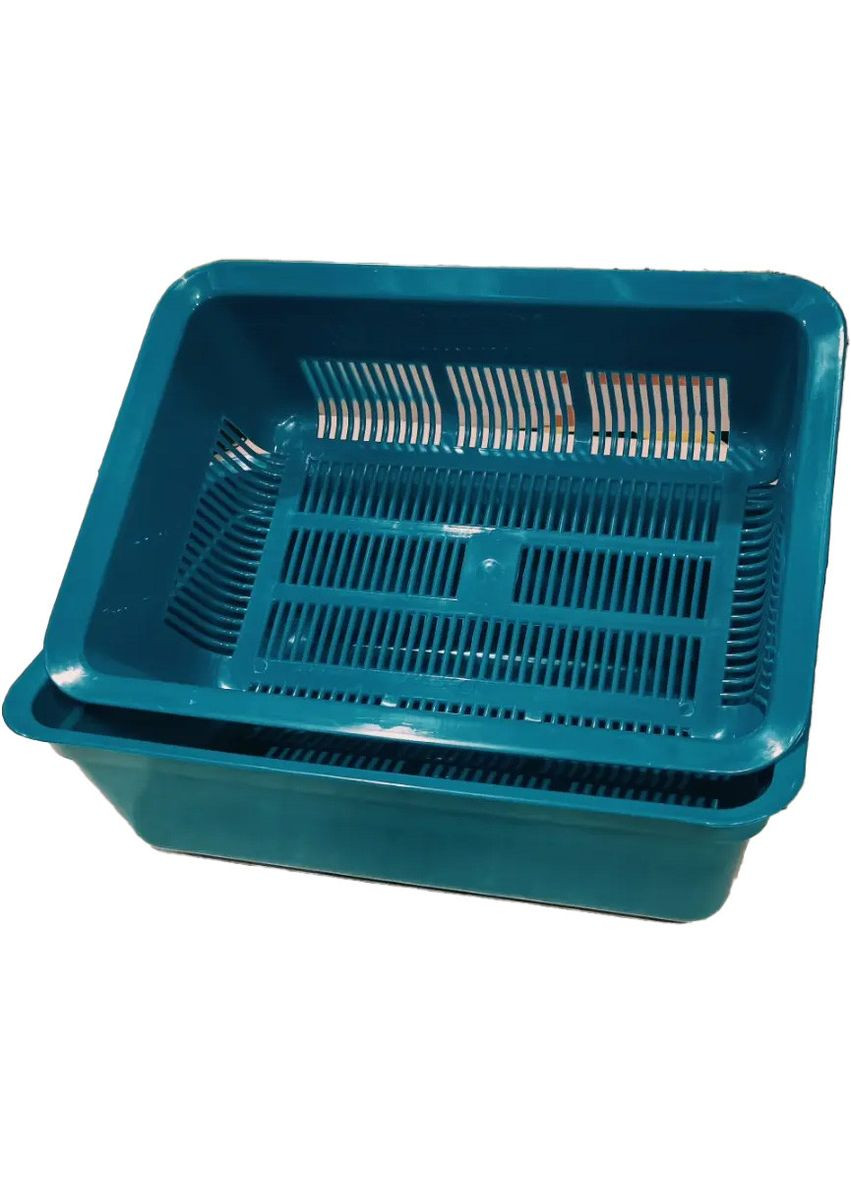 Туалет д/кота глубокий с сеткой Спринг Групп () 40х27х12см Бирюза 7885 Spring Group (278308471)