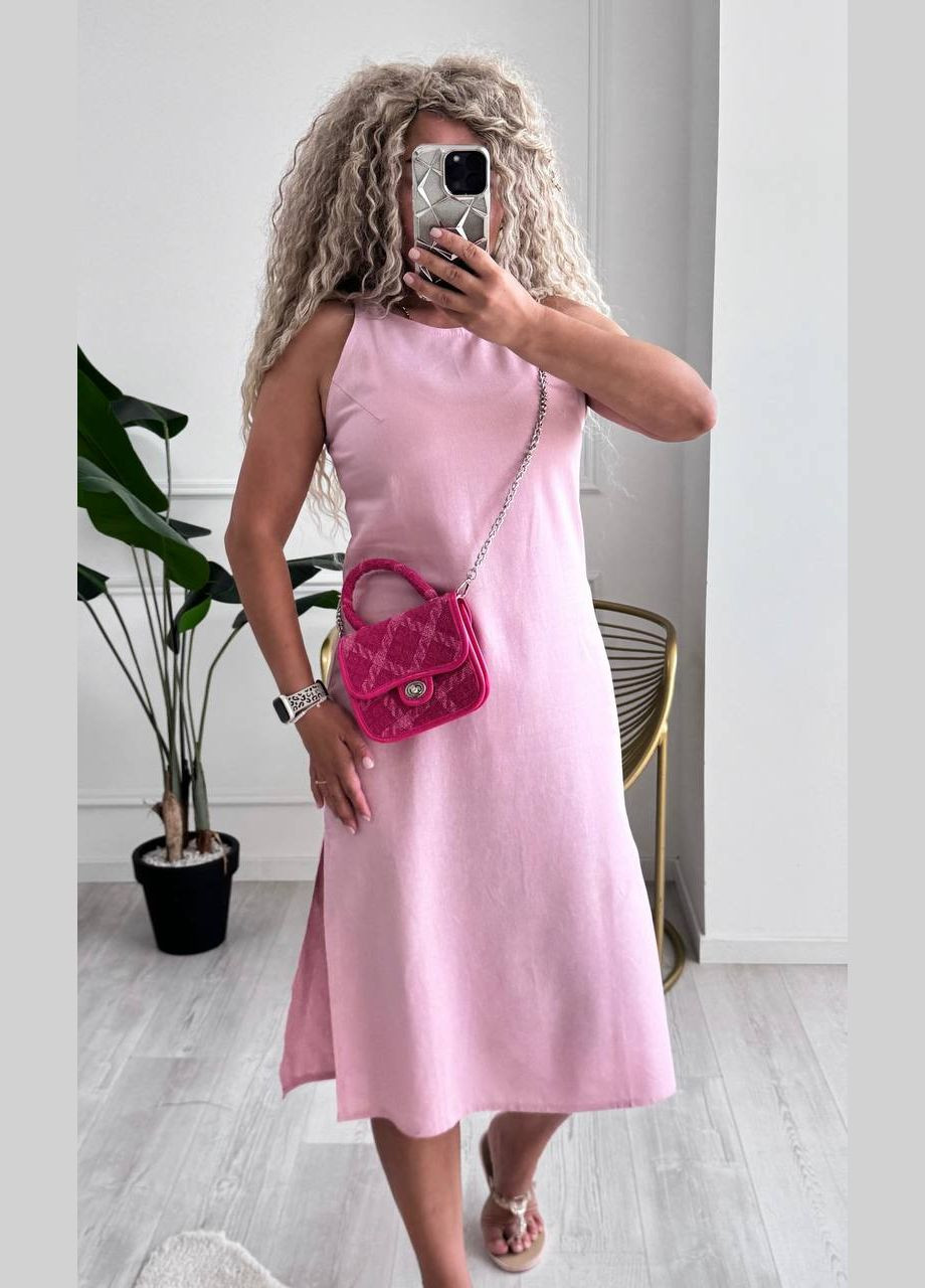 Рожева повсякденний, кежуал жіноча сукня Style Point однотонна