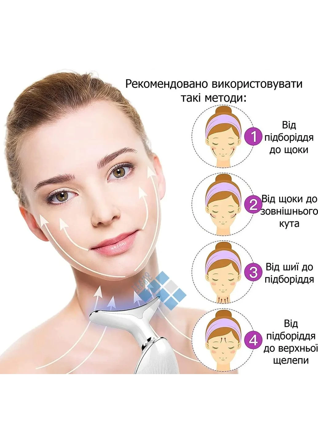 Мікрострумовий апарат для ліфтингу шиї та обличчя зі світлотерапією ES-1081, Amazon, Німеччина No Brand (400405076)