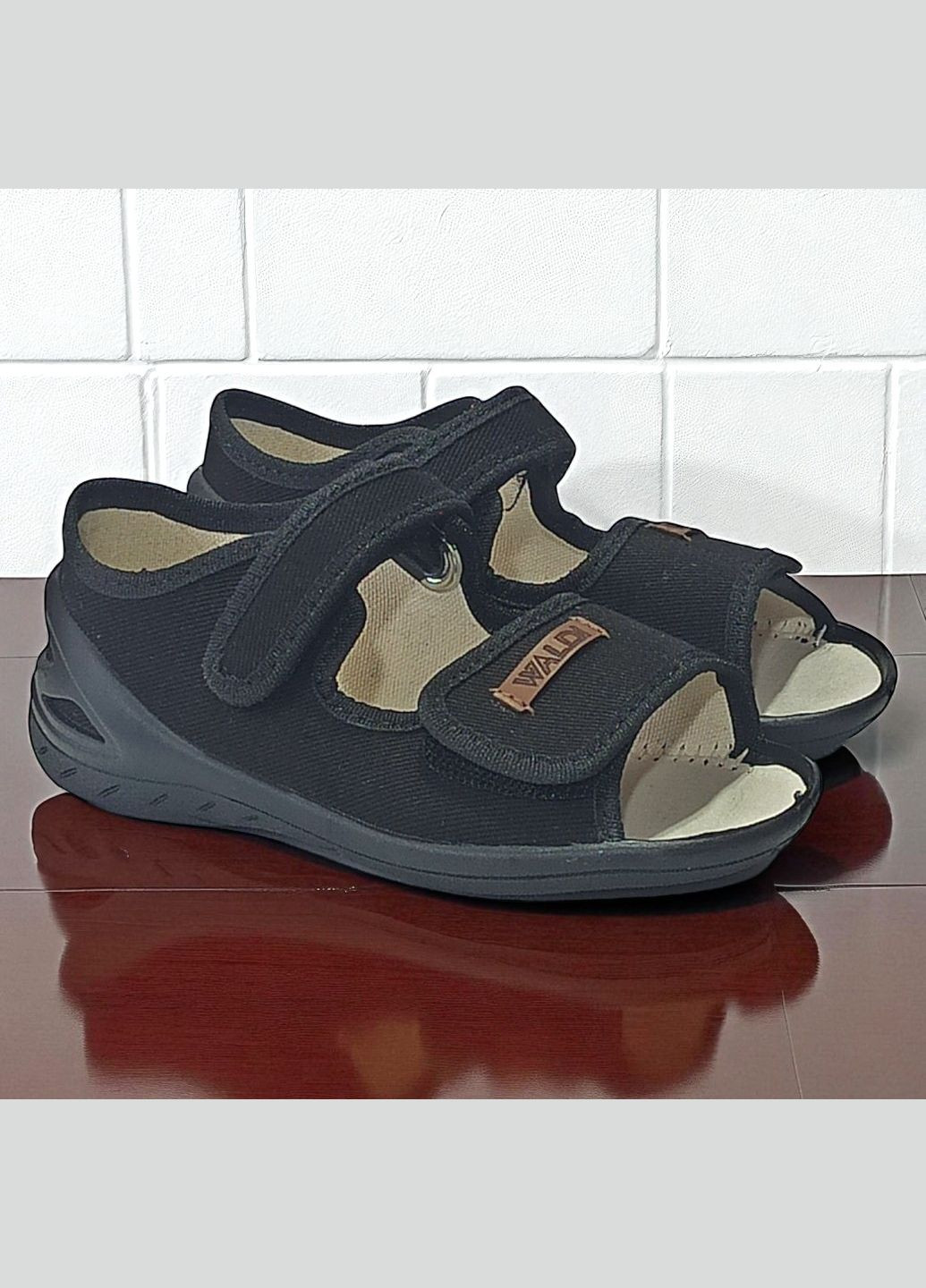 Ортопедичні відкриті тапочки капчики текстильні босоніжки на липучках валді Адам Waldi (345647848)