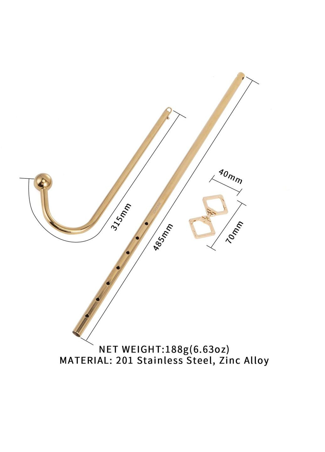 Анальний гак Golden Adjustable Anal Hook Set Lockink (306740581)