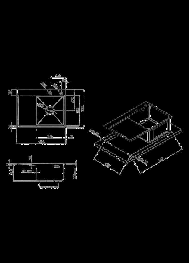 Комплект кухонної мийки Schwarze - 6350RHM PVD (3.0/1.0 мм) Kroner (336937038)