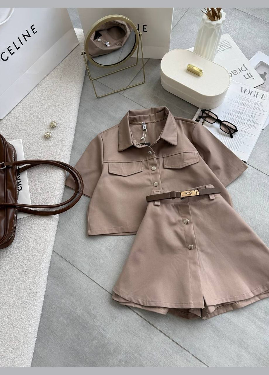 Стильний костюм укорочений піджак та спідниця-шорти Style Point (335418420)