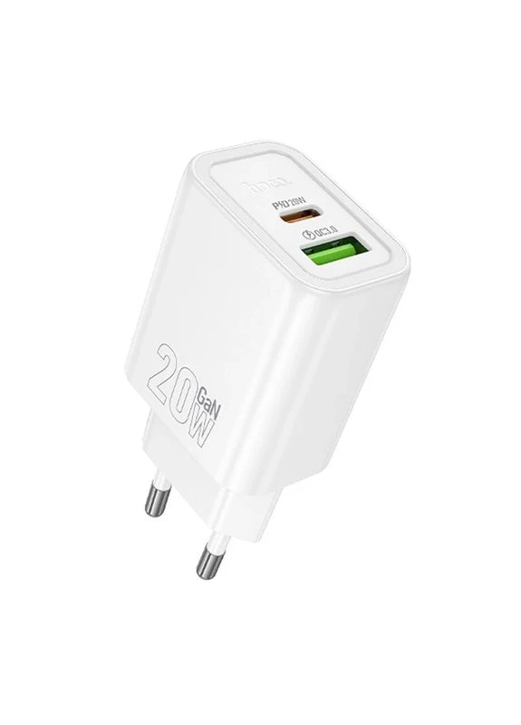 СЗУ Hoco N61 Gentle PD20W 20W USB-A/USB-C огнестойкий поликарбонат 83x39,5x26,5 мм белый No Brand N61 Gentle PD20W+QC3.0 (402117345)