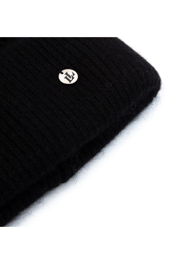 Шапка бини женская ангора с вискозой черная BELINDA LuckyLOOK 241-886 (322792958)