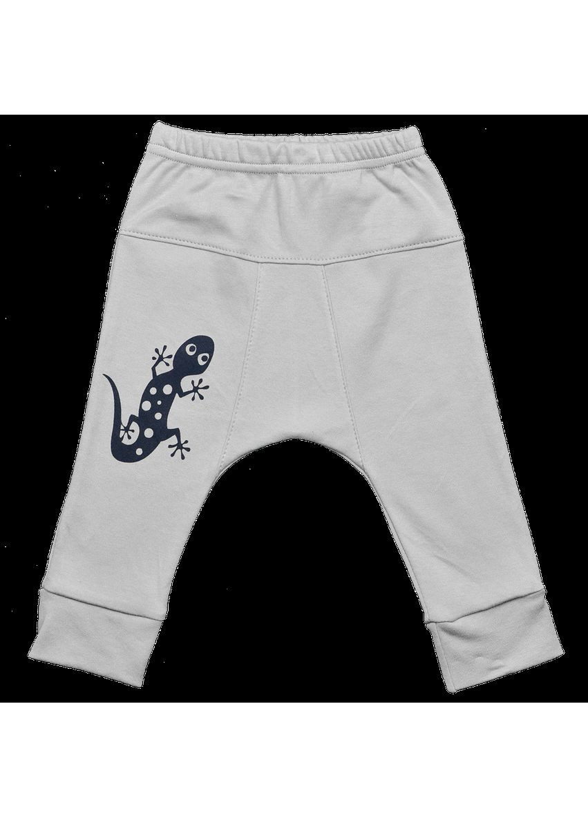 Трикотажні дитячі сірі штани із принтом Геккон Сірий dexter's (279760781)