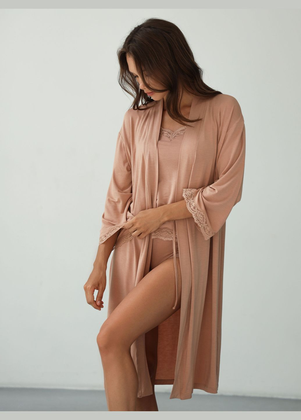 Халат жіночій модал з мереживом German Volf (301091371)