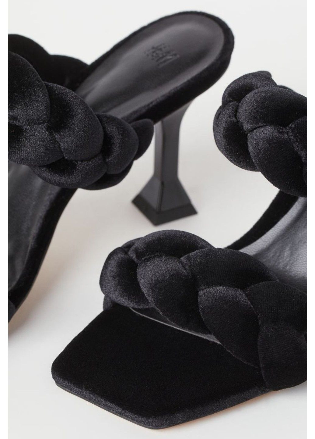 Жіночі велюрові босоніжки на підборах Н&М (80004) 36 Чорні H&M (292307429)